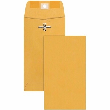 Quality Park 3-3/8 x 6 Clasp Envelopes - Clasp - 3 3/8&quot; Width x 6&quot; Length - 28 lb - Gummed - Kraft - 100 / Box - Brown