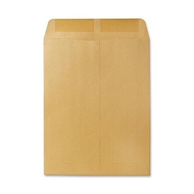 Quality Park 10 x 13 Catalog Envelopes with Gummed Flap - Catalog - #13 1/2 - 10&quot; Width x 13&quot; Length - 28 lb - Gummed - Kraft - 100 / Box - Kraft
