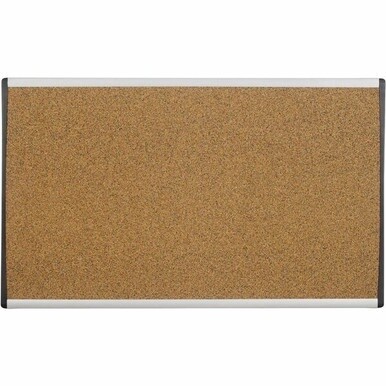 Quartet Arc Cubicle Bulletin Board - 18" Height x 30" Width - Brown Natural Cork Surface - Durable, Self-healing - Silver Aluminum Frame - 1 Each