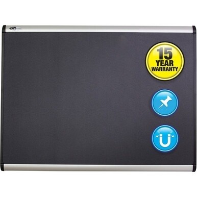 Quartet Prestige Plus Magnetic Bulletin Board - 36&quot; Height x 48&quot; Width - Gray Fabric Surface - Magnetic, Self-healing, Durable - Silver Aluminum Frame - 1 Each