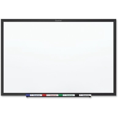 Quartet Classic Magnetic Whiteboard - 24&quot; (2 ft) Width x 18&quot; (1.5 ft) Height - White Painted Steel Surface - Black Aluminum Frame - Horizontal/Vertical - Magnetic - 1 Each