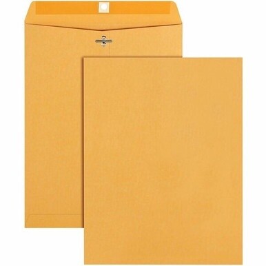 Quality Park 9-1/2 x 12-1/2 Clasp Envelopes with Deeply Gummed Flaps - Clasp - #93 - 9 1/2&quot; Width x 12 1/2&quot; Length - 28 lb - Gummed - Kraft - 100 / Box - Kraft