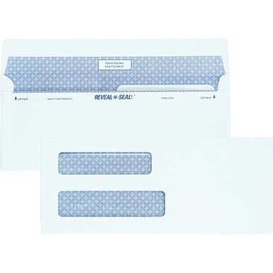 Quality Park No. 8 5/8 Double-Window Security Envelopes with Reveal-N-Seal&amp;reg; Self-Seal Closure - Double Window - #8 5/8 - 3 5/8&quot; Width x 8 5/8&quot; Length - 24 lb - Self-sealing - 500 / Box - White