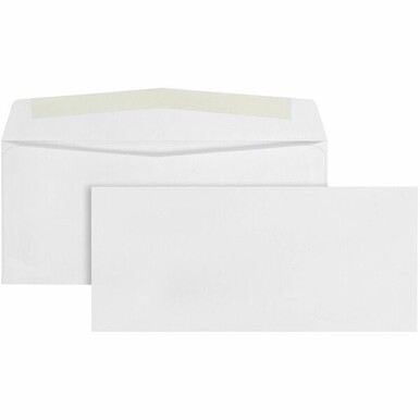 Quality Park No. 10 Business Envelopes with Gummed Flap - Business - #10 - 4 1/8&quot; Width x 9 1/2&quot; Length - 24 lb - Gummed - Wove - 1000 / Box - White