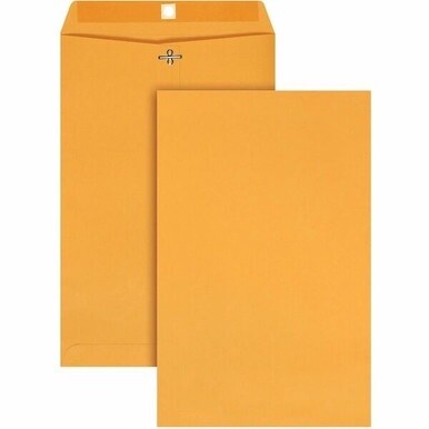 Quality Park 9-1/4 x 14-1/2 Clasp Envelopes with Deeply Gummed Flaps - Clasp - #94 - 9 1/4&quot; Width x 14 1/2&quot; Length - 28 lb - Gummed - Kraft - 100 / Box - Kraft