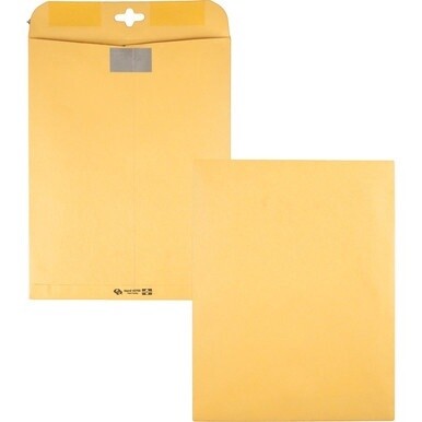 Quality Park 10 x 13 Postage Saving ClearClasp Envelopes with Reusable Redi-Tac&amp;trade; Closure - Clasp - 10" Width x 13" Length - 28 lb - Clasp - 100 / Box - Manila