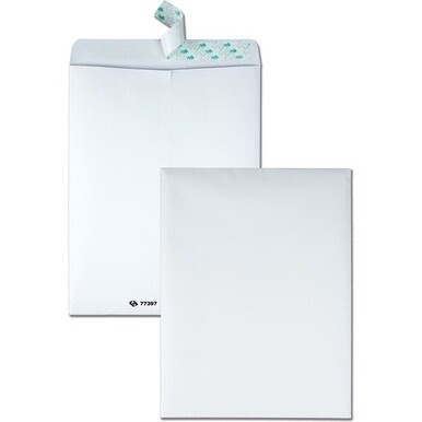 Quality Park 10 x 13 Tech-no-Tear Paper Out Catalog Envelopes with Self-Sealing Closure - Catalog - #13 1/2 - 10&quot; Width x 13&quot; Length - Self-sealing - Paper - 100 / Box - White