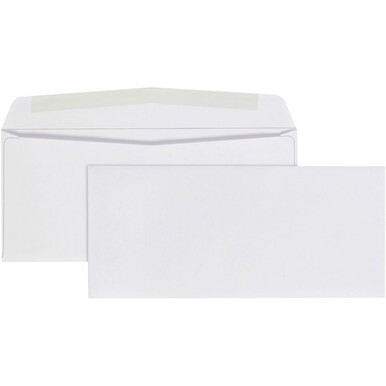 Quality Park No. 9 Business Envelopes with Gummed Flap - Business - #9 - 3 7/8&quot; Width x 8 7/8&quot; Length - 24 lb - Gummed - Wove - 500 / Box - White
