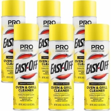 Professional Easy-Off Heavy Duty Oven &amp; Grill Cleaner - 24 fl oz (0.8 quart) - Lemon Floral ScentAerosol Spray Can - 6 / Carton - White