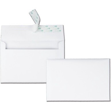 Quality Park A9 Greeting Card Envelopes with Self Seal Closure - Announcement - 5 3/4&quot; Width x 8 3/4&quot; Length - 24 lb - Peel &amp; Seal - 100 / Box - White