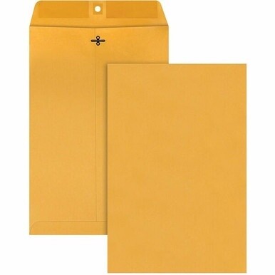 Quality Park 10 x 15 Clasp Envelopes with Deeply Gummed Flaps - Clasp - #98 - 10&quot; Width x 15&quot; Length - 28 lb - Gummed - Kraft - 100 / Box - Kraft