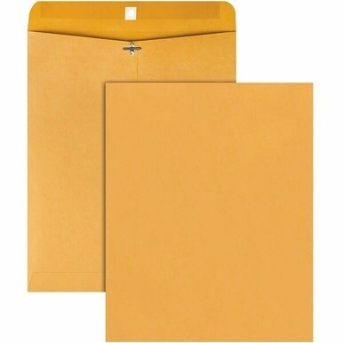 Quality Park 11-1/2 x 14-1/2 Clasp Envelopes with Deeply Gummed Flaps - Clasp - #105 - 11 1/2&quot; Width x 14 1/2&quot; Length - 28 lb - Gummed - Kraft - 100 / Box - Kraft