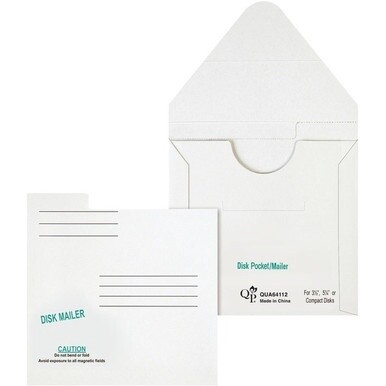 Quality Park 5 1/4&quot; Economy Disk Mailers - Disc/Diskette - 6&quot; Width x 5 7/8&quot; Length - Paperboard - 10 / Pack - White