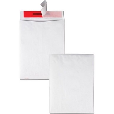 Survivor&amp;reg; 9 x 12 DuPont Tyvek Tamper Indicating Panel Catalog Mailers - Security - 9&quot; Width x 12&quot; Length - 14 lb - Peel &amp; Seal - Tyvek - 100 / Box - White