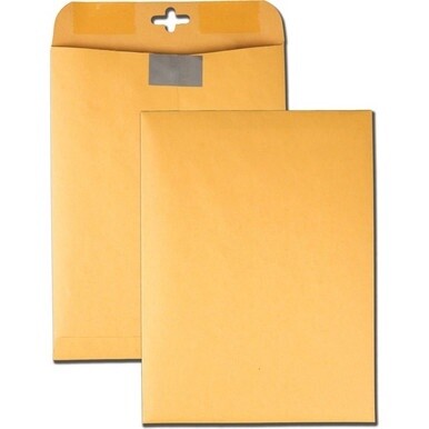 Quality Park 9 x 12 Postage Saving ClearClasp Envelopes with Reusable Redi-Tac Closure - 9&quot; Width x 12&quot; Length - 28 lb - Clasp - 100 / Box - Kraft