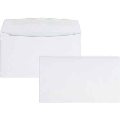 Quality Park No. 6-3/4 Business Envelopes with Gummed Flap - Business - #6 3/4 - 3 5/8&quot; Width x 6 1/2&quot; Length - 24 lb - Gummed - Wove - 500 / Box - White