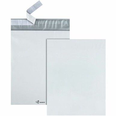 Quality Park 10 x 13 Poly Shipping Mailers with Self-Seal Closure - Catalog - #13 - 10&quot; Width x 13&quot; Length - Self-sealing - Polyethylene - 100 / Pack - White