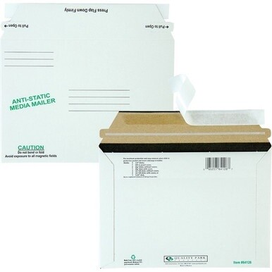 Quality Park Economy Disk/CD Mailers - CD/DVD - 6&quot; Width x 8 5/8&quot; Length - Self-sealing - Fiberboard - 25 / Box - White