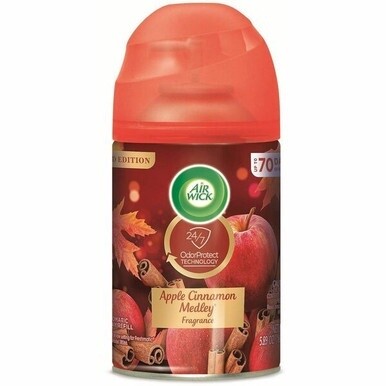 Air Wick Freshmatic Refill Apple/Cinnamon Spray - Aerosol - 5.9 fl oz (0.2 quart) - 6.17 oz - Apple Cinnamon Medley - 60 Day - 6 / Carton