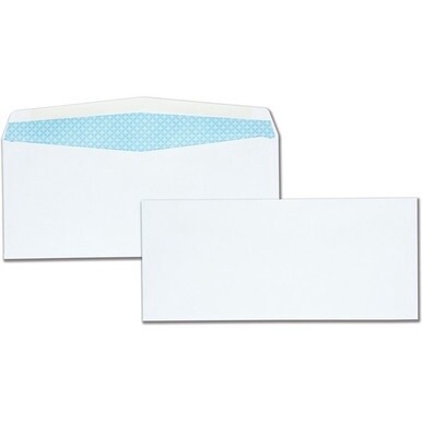 Quality Park No. 10 Security Tint Business Envelopes with Gummed Flap - Security - #10 - 4 1/8&quot; Width x 9 1/2&quot; Length - 24 lb - Gummed - Wove - 500 / Box - White