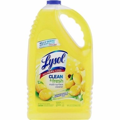 Lysol Clean/Fresh Lemon Cleaner - For Multi Surface - 144 fl oz (4.5 quart) - Clean &amp; Fresh Lemon Scent - 1 Each - Yellow