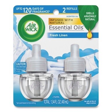 Scented Oil Refill, Fresh Linen, 0.67 oz, 2/Pack