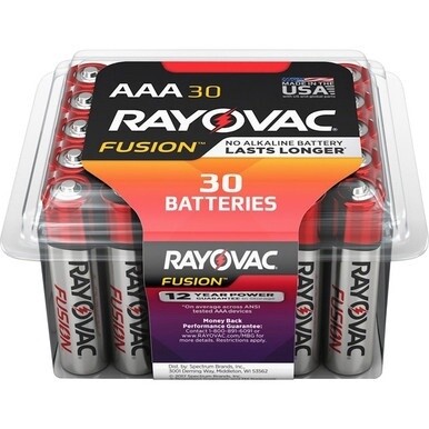 Rayovac Fusion Alkaline AAA Batteries - For Multipurpose - AAA - 30 / Pack