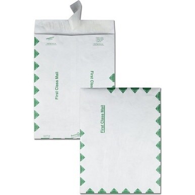 Survivor&amp;reg; 9-1/2 x 12-1/2 First Class Border Catalog Mailers with Redi-Strip Closure - First Class Mail - #12 1/2 - 9 1/2&quot; Width x 12 1/2&quot; Length - 14 lb - Peel &amp; Seal - Tyvek - 100 / Box - White
