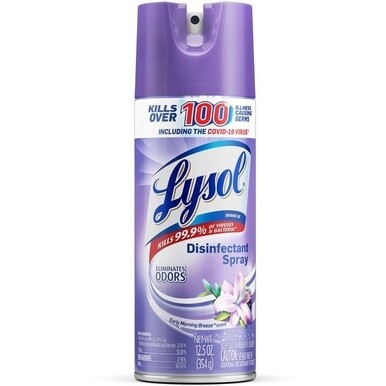 Lysol Early Morning Breeze Disinfectant Spray - 12.5 fl oz (0.4 quart) - Early Morning Breeze ScentCan - 1 Each - Clear