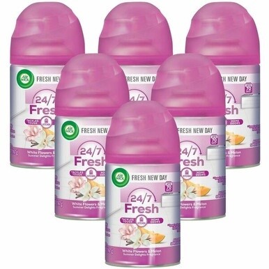 Air Wick Freshmatic Life Scents Refill - Spray - 6.2 fl oz (0.2 quart) - Summer Delights - 60 Day - 6 / Carton - Wall Mountable, Long Lasting