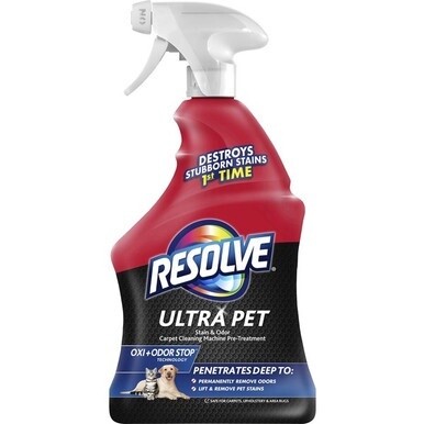 Resolve Ultra Stain/Odor Remover - For Cat, Dog - Recommended for Stain Removal, Odor Removal, Urine Stain, Feces, Urine Smell, Vomit, Red Wine, Juice, Residue, Food Stain - Fresh Scent - 1 quart - 1