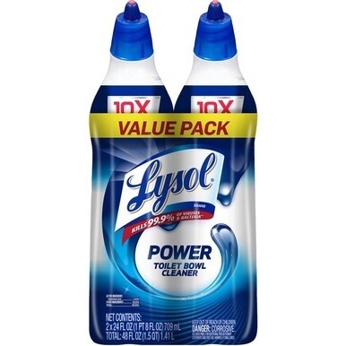 Lysol Toilet Bowl Cleaner - 24 oz (1.50 lb) - Atlantic Fresh ScentBottle - 2 / Pack - Blue