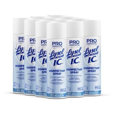 Lysol I.C. Disinfectant Spray - For Hard Surface, Shower, Sink, Toilet, Nonporous Surface, Floor, Wall, Porcelain, Glazed Surface, Plastic, Door Handle, ... - 19 fl oz (0.6 quart) - 12 / Carton - Anti