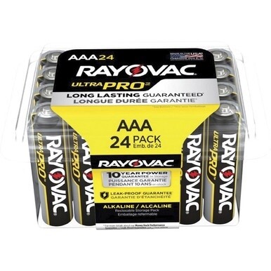 Rayovac Ultra Pro Alka AAA Batteries Storage Pack - For Multipurpose - AAA - 1.5 V DC - 24 / Pack