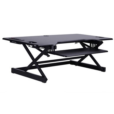 Rocelco Sit/Stand Desk Riser - 45 lb Load Capacity - 20&quot; Height x 45.8&quot; Width x 23.8&quot; Depth - Black