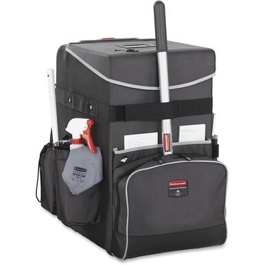 Rubbermaid Commercial Large Executive Quick Cart - Telescopic Handle - 60 lb Capacity - Aluminum, Polyester, Teflon, Polypropylene - 16.5&quot; Length x 14.3&quot; Width x 25&quot; Height - Dark Gray - 1 Each
