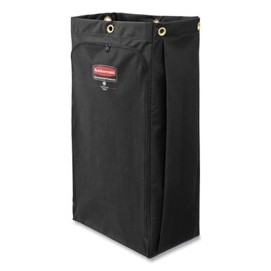 Fabric Cleaning Cart Bag, 26 gal, 17.5&quot; x 33&quot;, Black