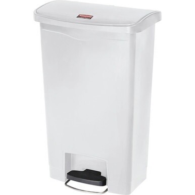 Rubbermaid Commercial Slim Jim 13-gal Step-On Container - Step-on Opening - Hinged Lid - 13 gal Capacity - Manual - Durable, Foot Pedal, Easy to Clean - 28.3&quot; Height x 11.5&quot; Width - Plastic, Resin - W