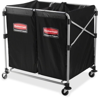 Rubbermaid Commercial Collapsible X-Cart - 220 lb Capacity - 35.7&quot; Length x 24.1&quot; Width x 34.6&quot; Height - Stainless Steel Frame - Black - 1 Each