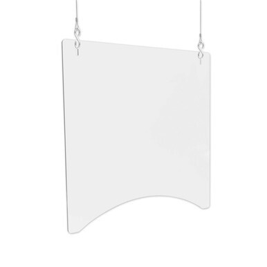 Hanging Barrier, 23.75&quot; x 23.75&quot;, Acrylic, Clear, 2/Carton