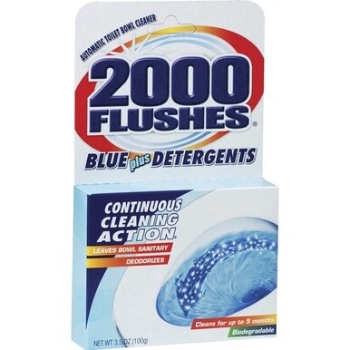 WD-40 2000 Flushes Automatic Toilet Bowl Cleaner - 3.50 oz (0.22 lb) - 1 Each - Blue