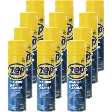 Zep Foaming Glass Cleaner - 19 oz (1.19 lb) - 12 / Carton - Black