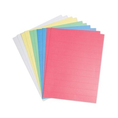Data Card Replacement Sheet, 8.5 x 11 Sheets, Perforated at 1&quot;, Assorted, 10/Pack