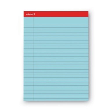 Colored Perforated Ruled Writing Pads, Wide/Legal Rule, 50 Blue 8.5 x 11 Sheets, Dozen