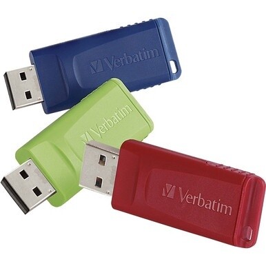32GB Store 'n' Go&amp;reg; USB Flash Drive - 3pk - Red, Green, Blue - 32GB - 3pk - Red, Blue, Green