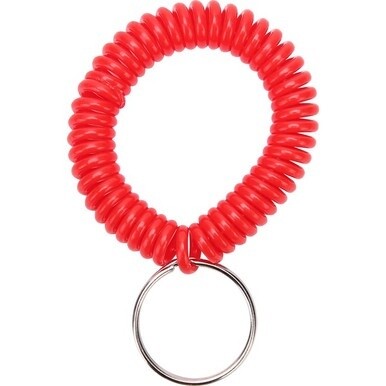 Sparco Split Ring Wrist Coil Key Holders - 2.1&quot; x 2.1&quot; x 2.4&quot; - 6 / Pack - Red