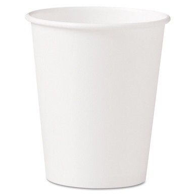 Single-Sided Poly Paper Hot Cups, 10 oz, White, 50 Sleeve, 20 Sleeves/Carton