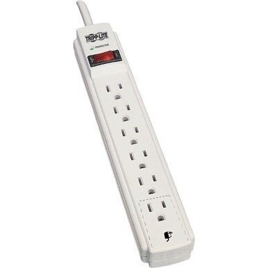 Tripp Lite by Eaton Protect It! 6-Outlet Surge Protector 15 ft. Cord 790 Joules Diagnostic LED Light Gray Housing - 6 x NEMA 5-15R - 1875 VA - 790 J - 120 V AC Input - 120 V AC Output