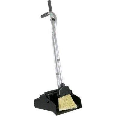 Unger SmartColor Telescopic Ergo Dustpan Set - 10&quot; Aluminum Handle - Plastic - Gray - 1 Each