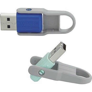 32GB Store &#39;n&#39; Flip&amp;reg; USB Flash Drive - 2pk - Blue, Mint - 32GB - 2pk - Blue, Mint